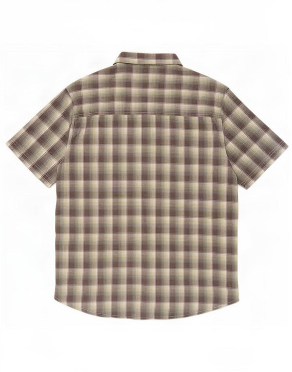 Mountain Warehouse Mens Short Sleeve Shirt Large Multicoloured Check Cotton