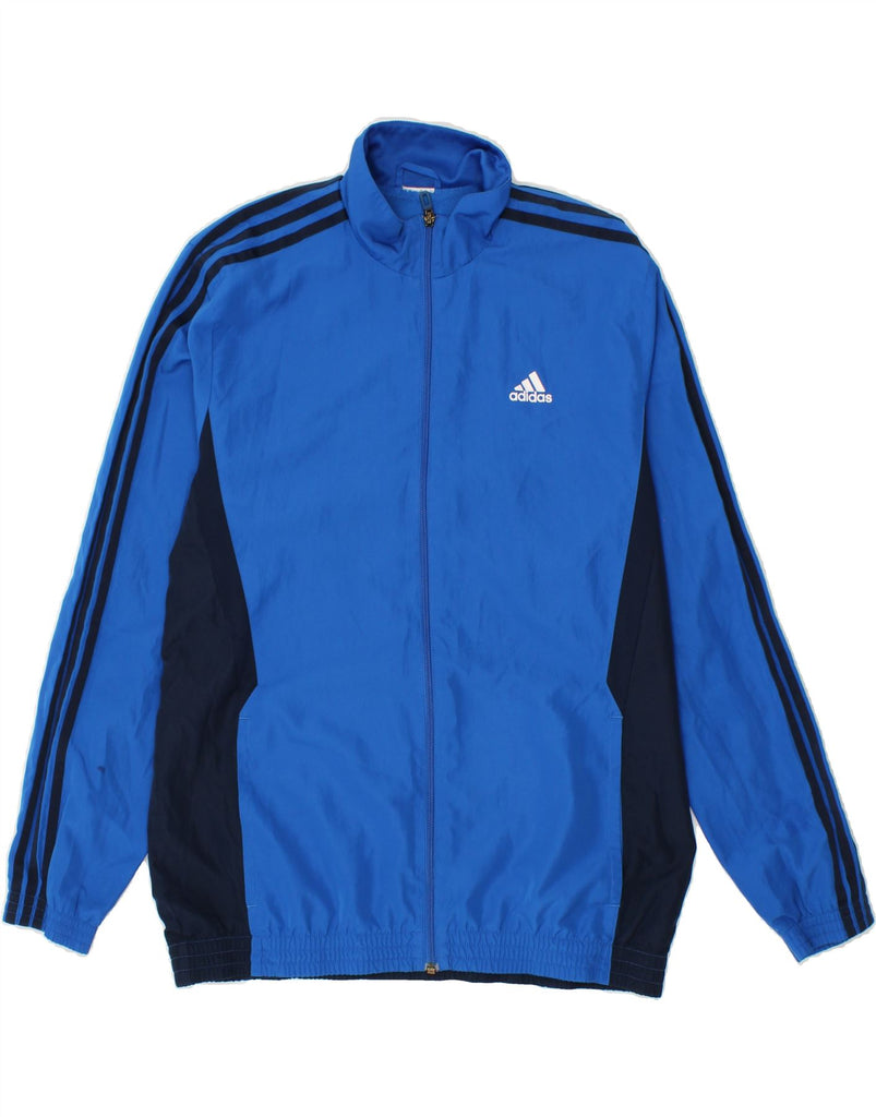 ADIDAS Mens Tracksuit Top Jacket Large Blue Colourblock Polyester | Vintage Adidas | Thrift | Second-Hand Adidas | Used Clothing | Messina Hembry 