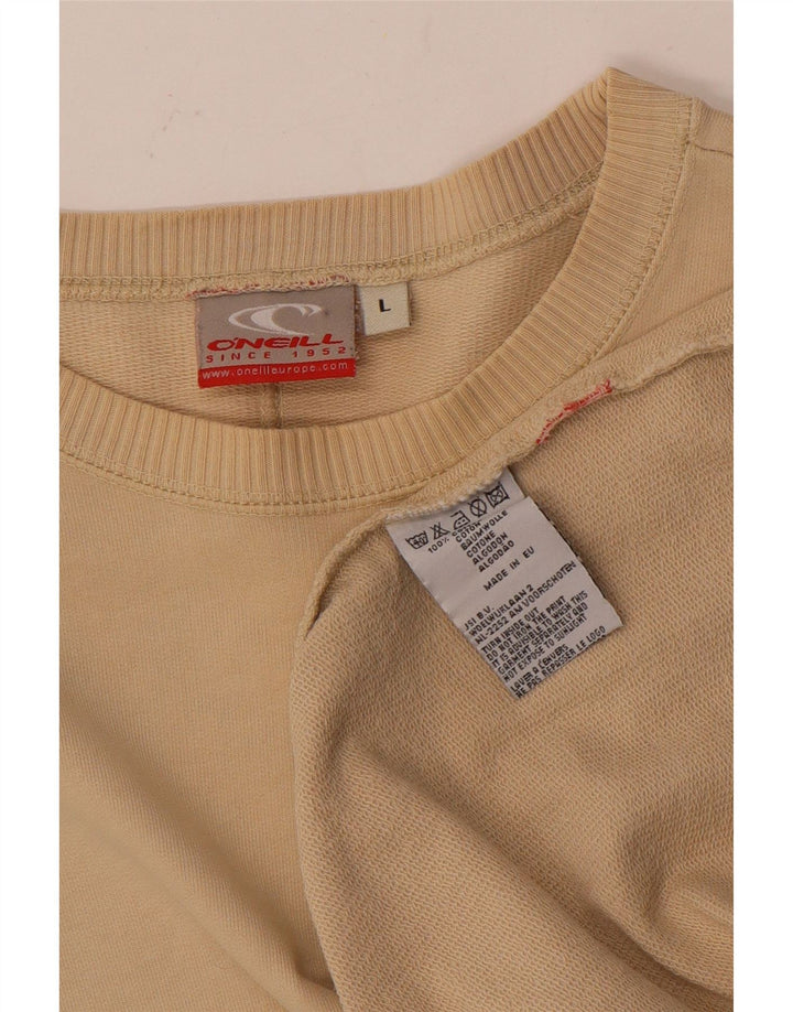 O'Neill Mens Graphic Top Long Sleeve Large Beige Cotton