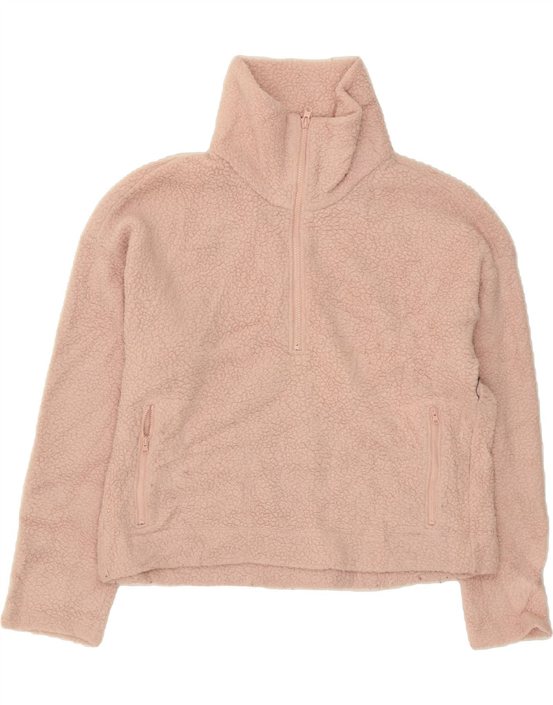 J. CREW Womens Zip Neck Fleece Jumper UK 18 XL Pink Polyester Vintage J. Crew and Second-Hand J. Crew from Messina Hembry 