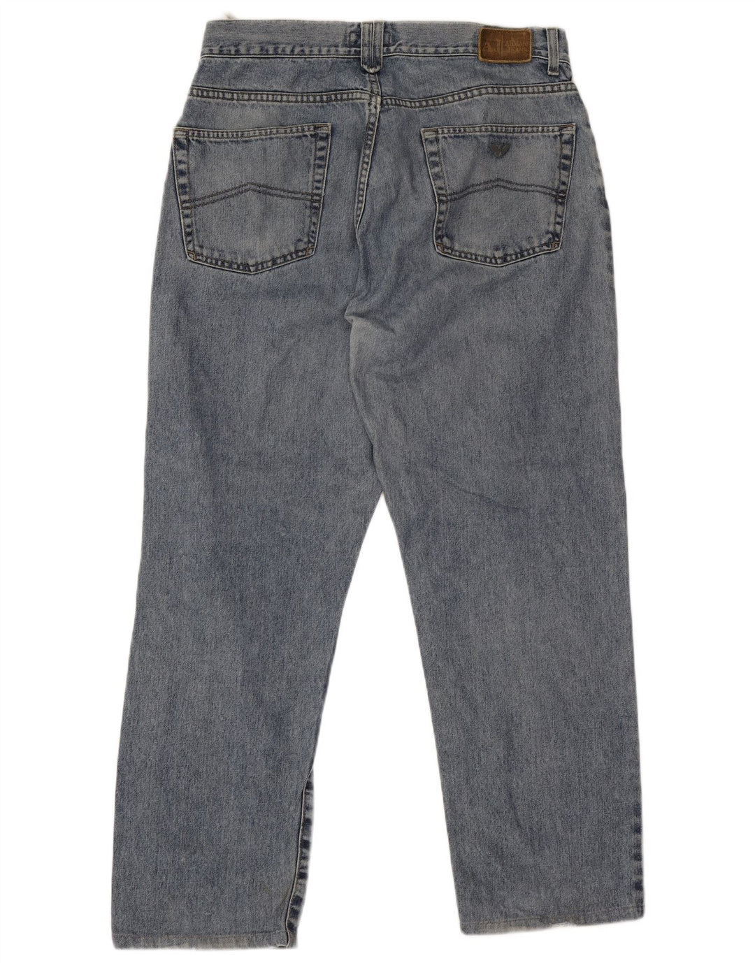 Armani Mens Straight Jeans W36 L29 Blue Cotton