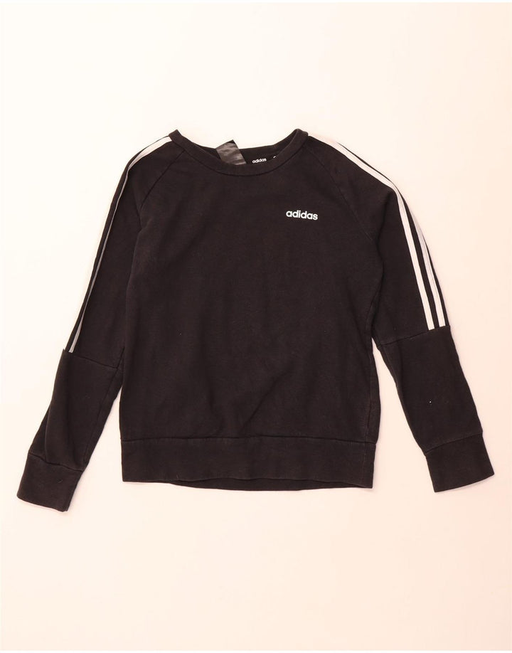 ADIDAS Womens Sweatshirt Jumper UK 8/10 Small Black Cotton