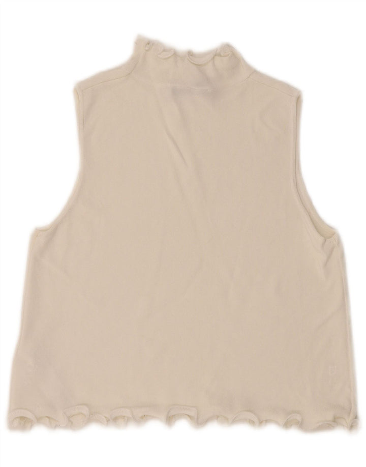 Zara Womens Crop Vest Top UK 10 Small White Viscose