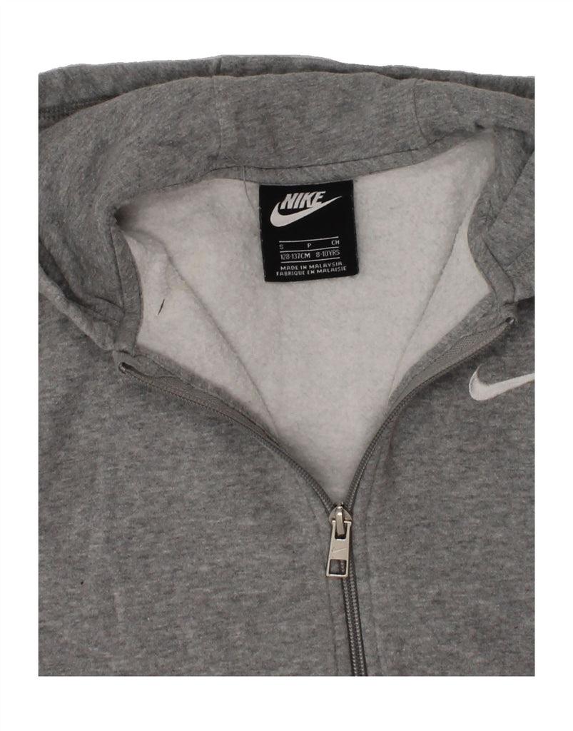 NIKE Boys Zip Hoodie Sweater 8-9 Years Small Grey Cotton | Vintage Nike | Thrift | Second-Hand Nike | Used Clothing | Messina Hembry 