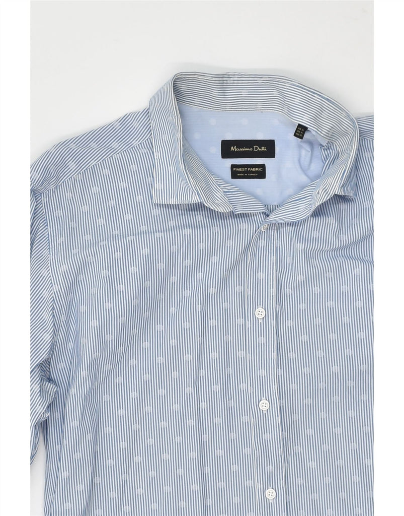 MASSIMO DUTTI Mens Shirt XL Blue Pinstripe Cotton | Vintage Massimo Dutti | Thrift | Second-Hand Massimo Dutti | Used Clothing | Messina Hembry 