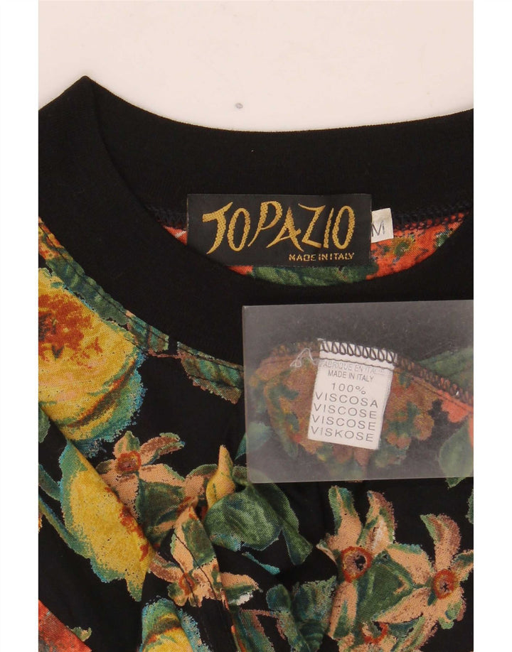 Topazio Womens Blouse Top UK 14 Medium Multicoloured Floral Viscose