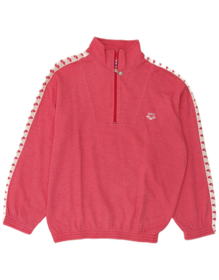 Arena Mens Graphic Full Tracksuit Medium Pink Colourblock Cotton