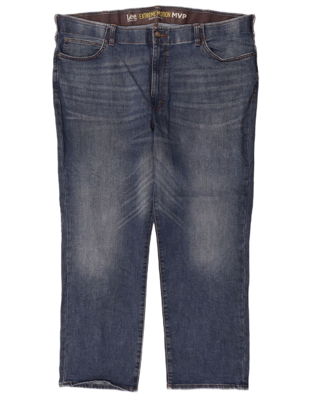 Lee Mens Straight Jeans W48 L32 Blue Cotton