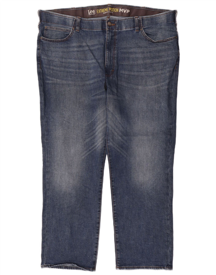 Lee Mens Straight Jeans W48 L32 Blue Cotton