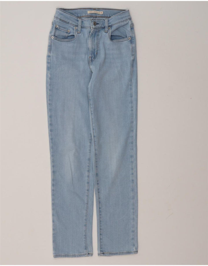 Levi's Womens 724 High Rise Straight Jeans W26 L28 Blue Cotton