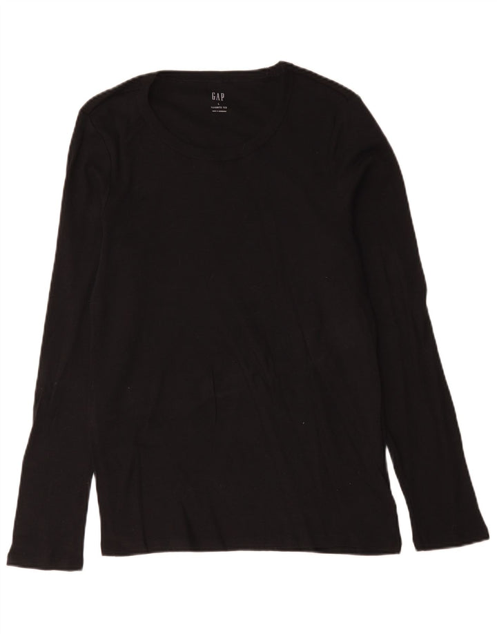 Gap Mens Top Long Sleeve Large Black Cotton