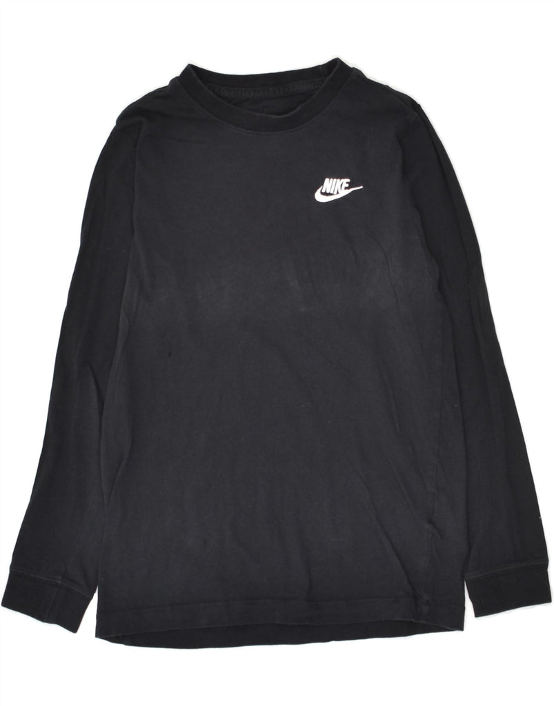 NIKE Boys Top Long Sleeve 10-11 Years Medium Black Cotton | Vintage Nike | Thrift | Second-Hand Nike | Used Clothing | Messina Hembry 