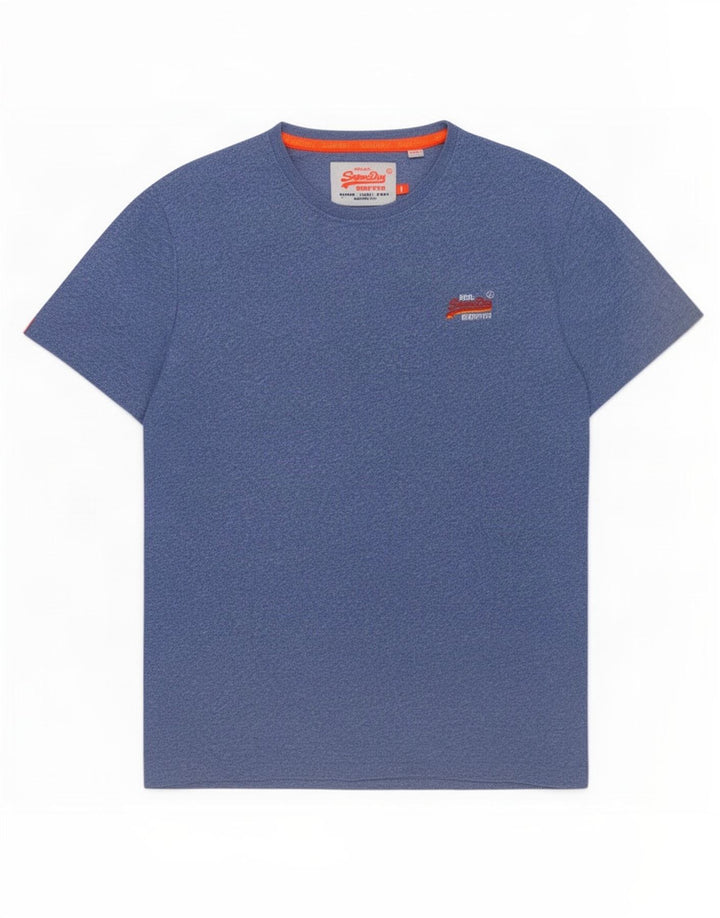Superdry Mens T-Shirt Top Large Blue Flecked
