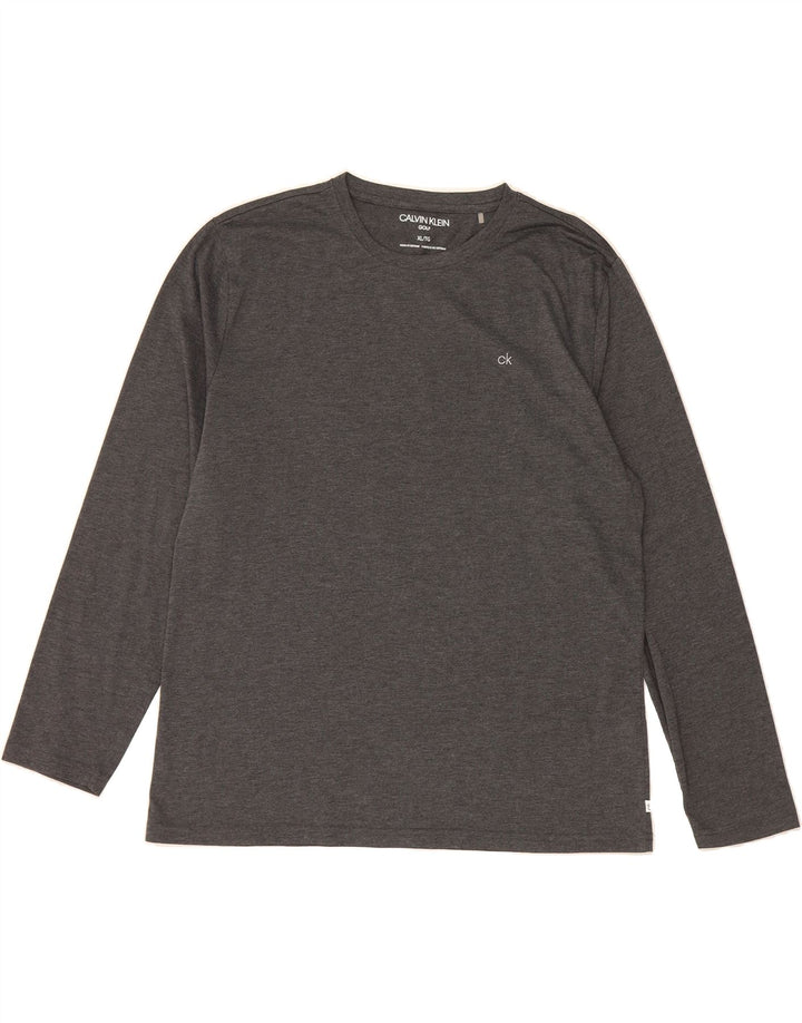 CALVIN KLEIN Mens Golf Top Long Sleeve XL Grey Polyester Vintage Calvin Klein and Second-Hand Calvin Klein from Messina Hembry 