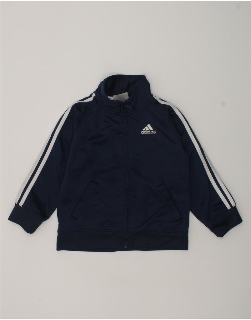 ADIDAS Baby Boys Graphic Tracksuit Top Jacket 18-24 Months Navy Blue | Vintage Adidas | Thrift | Second-Hand Adidas | Used Clothing | Messina Hembry 