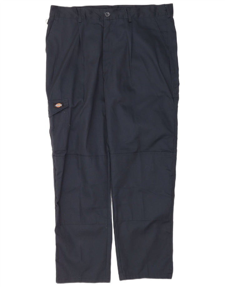 Dickies Mens Straight Cargo Trousers W40 L31 Navy Blue Polyester