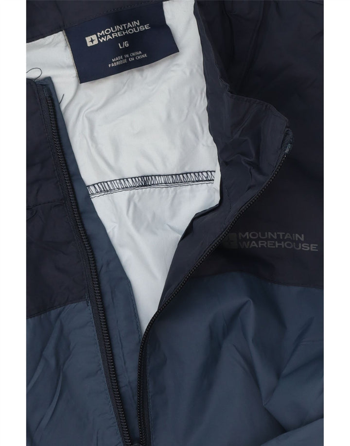 MOUNTAIN WAREHOUSE Mens Rain Jacket UK 40 Large Navy Blue Colourblock