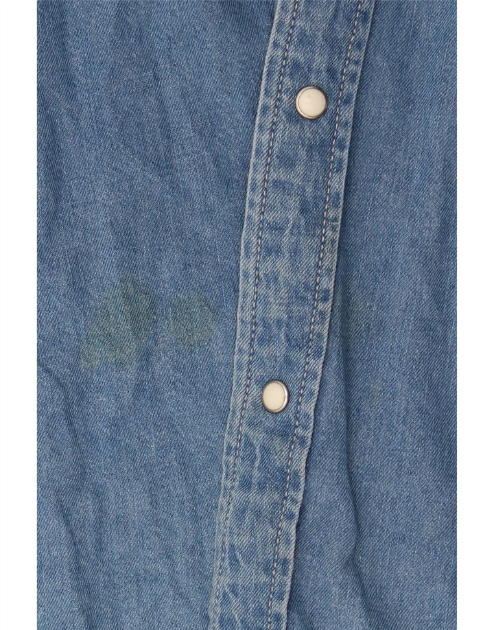 Zara Mens Denim Shirt Large Blue Cotton