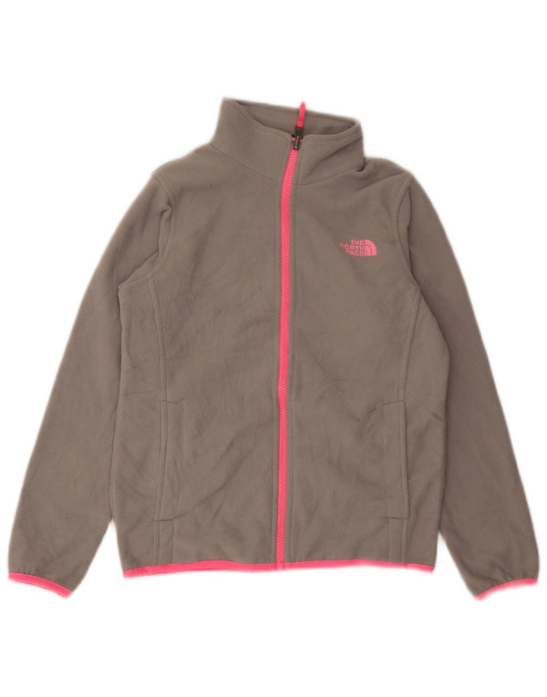 The North Face Girls Fleece Jacket 10-11 Years Medium Grey Flecked