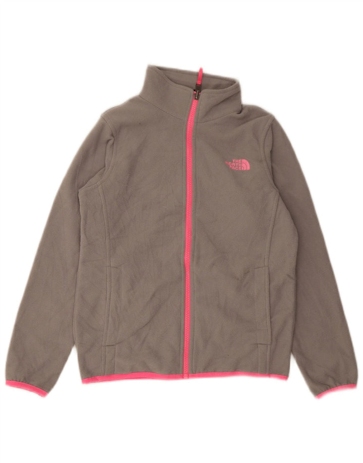 The North Face Girls Fleece Jacket 10-11 Years Medium Grey Flecked