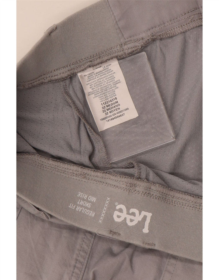 LEE Womens Mid Rise Regular Fit Skort US 22 3XL Grey Cotton