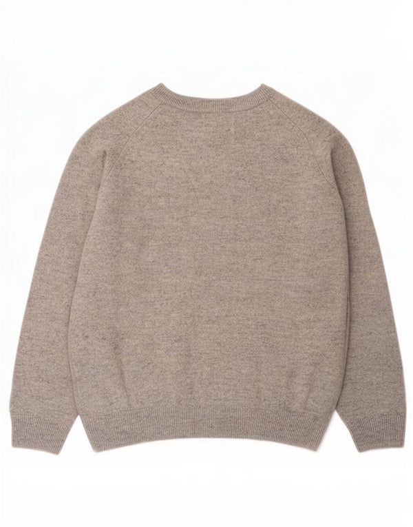 Marks & Spencer Womens Crew Neck Jumper Sweater UK 16 Large Grey Lambswool