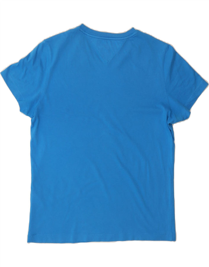 TOMMY HILFIGER Mens Slim Fit T-Shirt Top Medium Blue Cotton Vintage Tommy Hilfiger and Second-Hand Tommy Hilfiger from Messina Hembry 