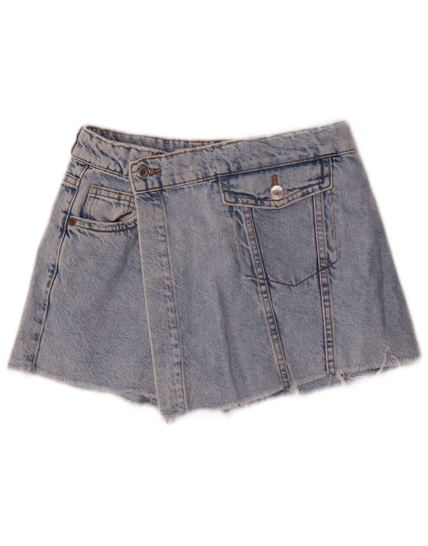 Zara Girls Denim Shorts 11-12 Years W24 Blue Cotton