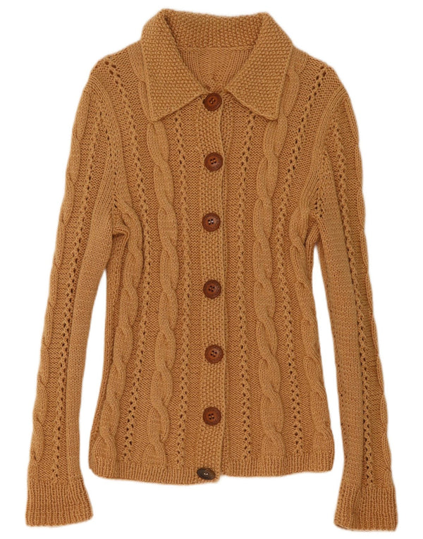 Vintage Womens Cardigan Sweater UK 10 Small Beige