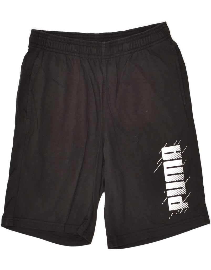 PUMA Boys Graphic Sport Shorts 13-14 Years Black Cotton | Vintage Puma | Thrift | Second-Hand Puma | Used Clothing | Messina Hembry 