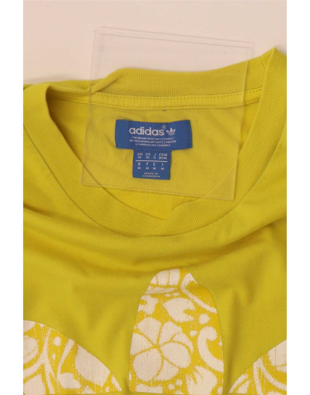 Adidas Mens Graphic T-Shirt Top Medium Yellow