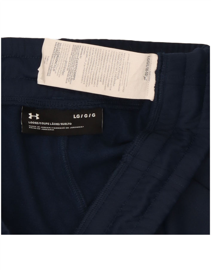 Under Armour Mens Tracksuit Trousers Joggers Large  Navy Blue Polyester
