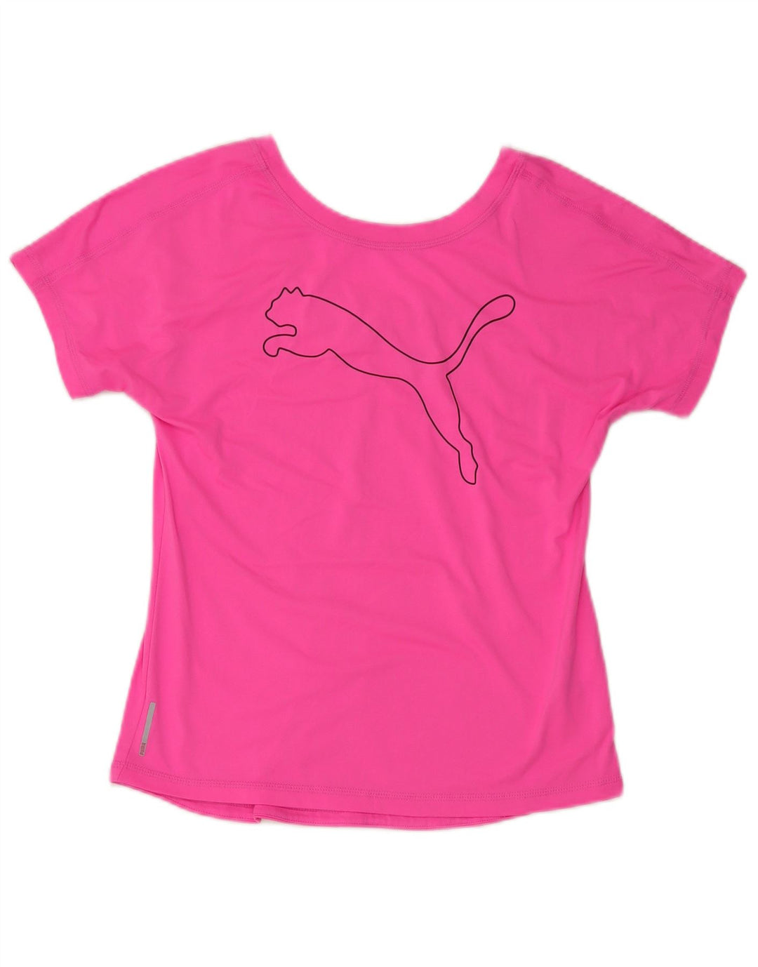 Puma Womens Crop Graphic T-Shirt Top UK 10 Small Pink Polyester