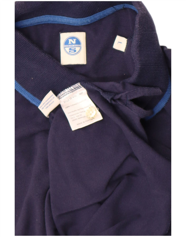 North Sails Mens Polo Shirt Large Navy Blue Cotton
