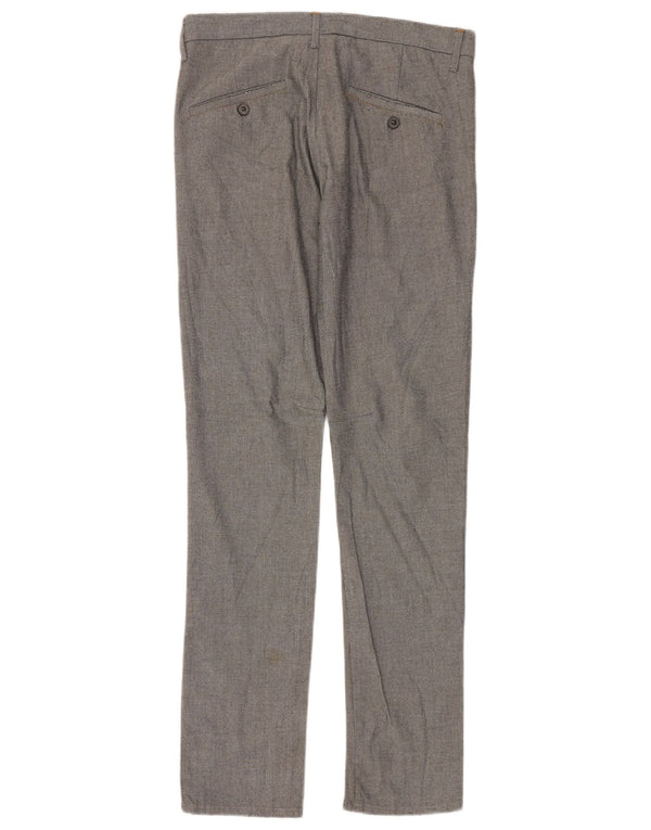 Zara Mens Slim Chino Trousers EU 38 Small W30 L32 Grey Cotton