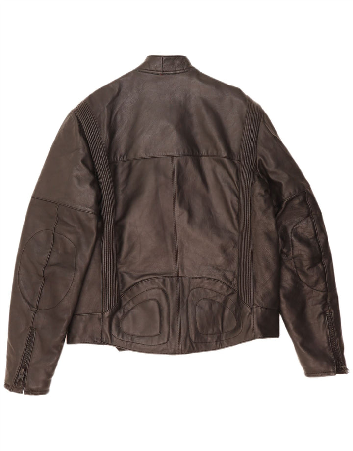 Vintage Mens Leather Biker Jacket UK 40 Large Black