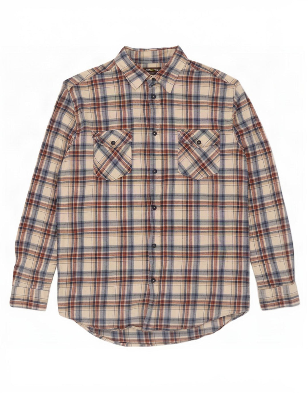 Atlas For Men Mens Flannel Shirt Medium Beige Check