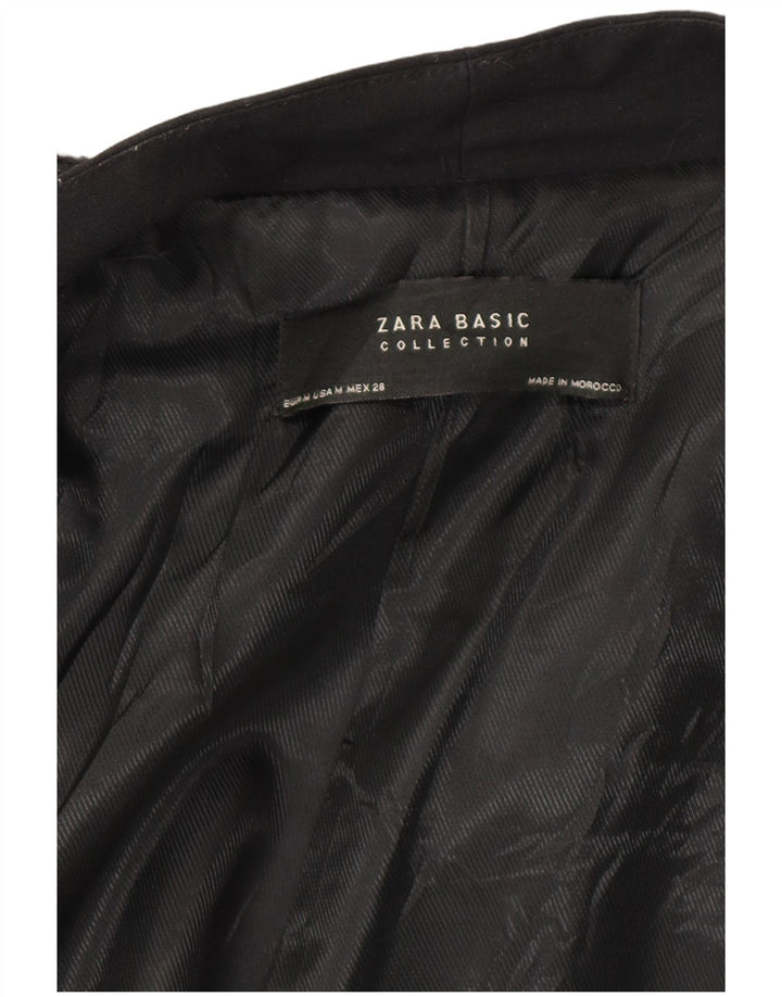 Zara Womens Open Overcoat UK 14 Medium Black Check