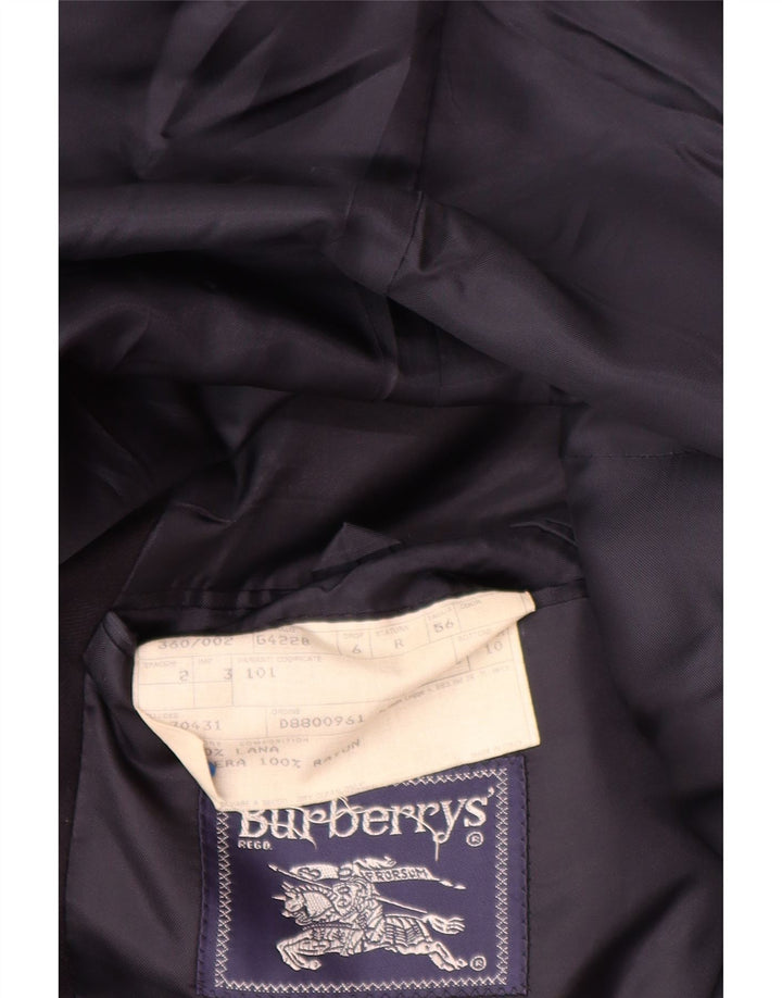 Burberrys Mens Double Breasted Blazer Jacket IT 56 XL Navy Blue Wool