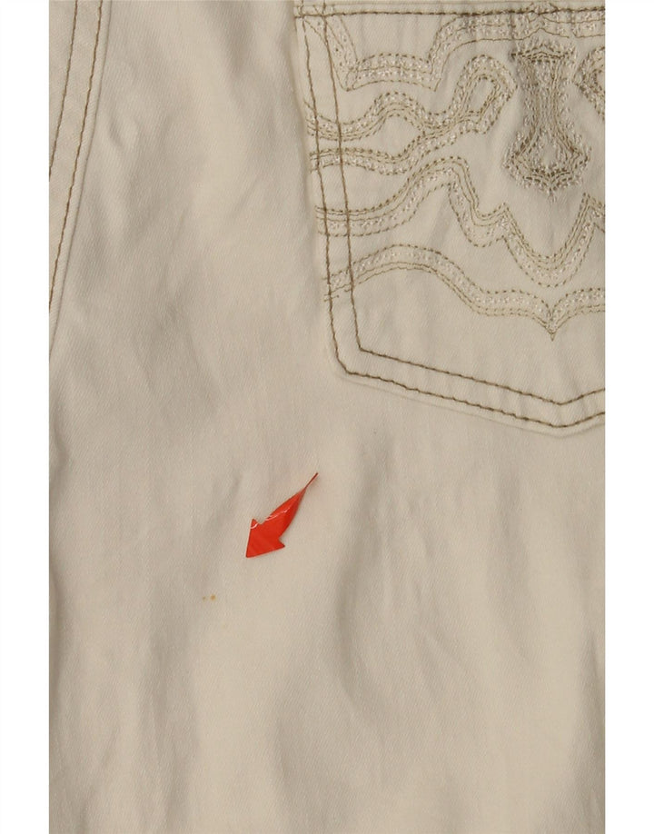 LEE Womens Slender Secret Casual Shorts US 8 Medium W28 White Cotton