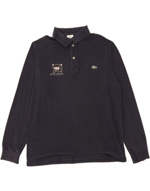 LACOSTE Mens Long Sleeve Polo Shirt Size 8 3XL Navy Blue Vintage Second Hand Clothing Online Messina Hembry