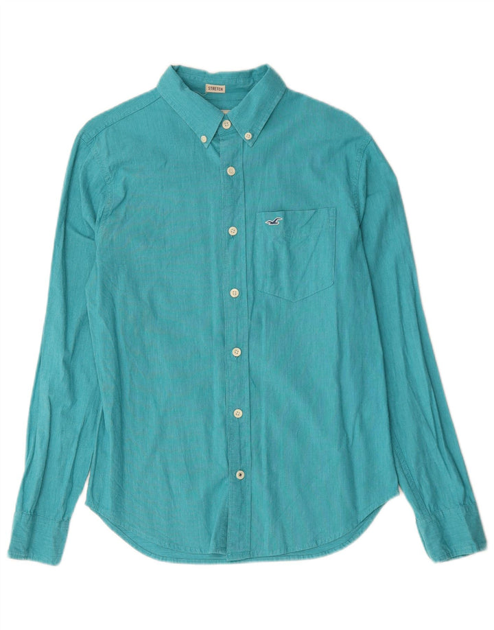 Hollister Mens Stretch Shirt XS Turquoise Cotton