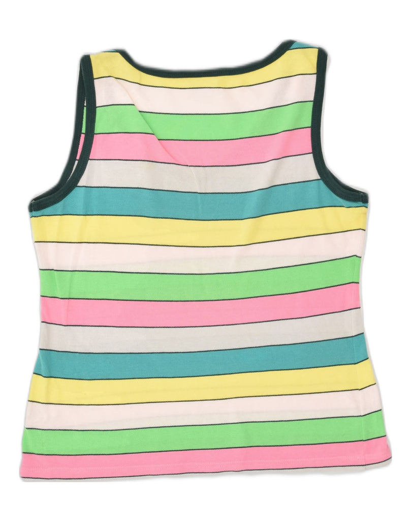 LACOSTE Womens Vest Top Size 46 XL Multicoloured Striped Cotton | Vintage Lacoste | Thrift | Second-Hand Lacoste | Used Clothing | Messina Hembry 