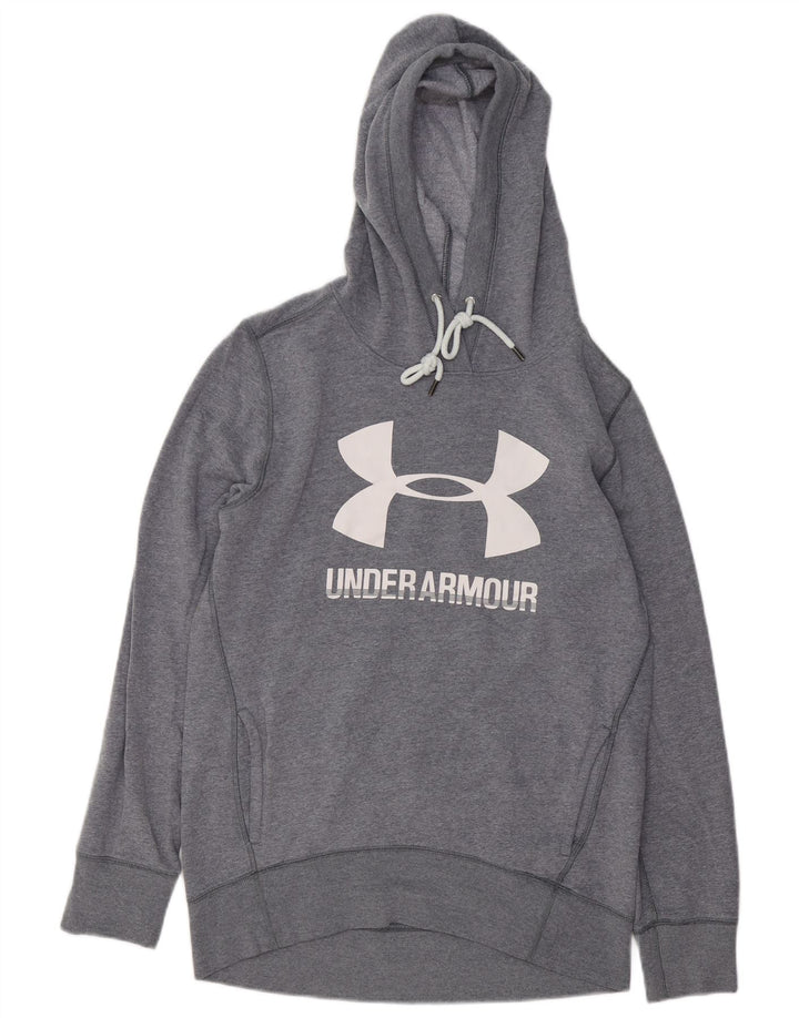 Under Armour Mens Graphic Hoodie Jumper Small Grey Cotton