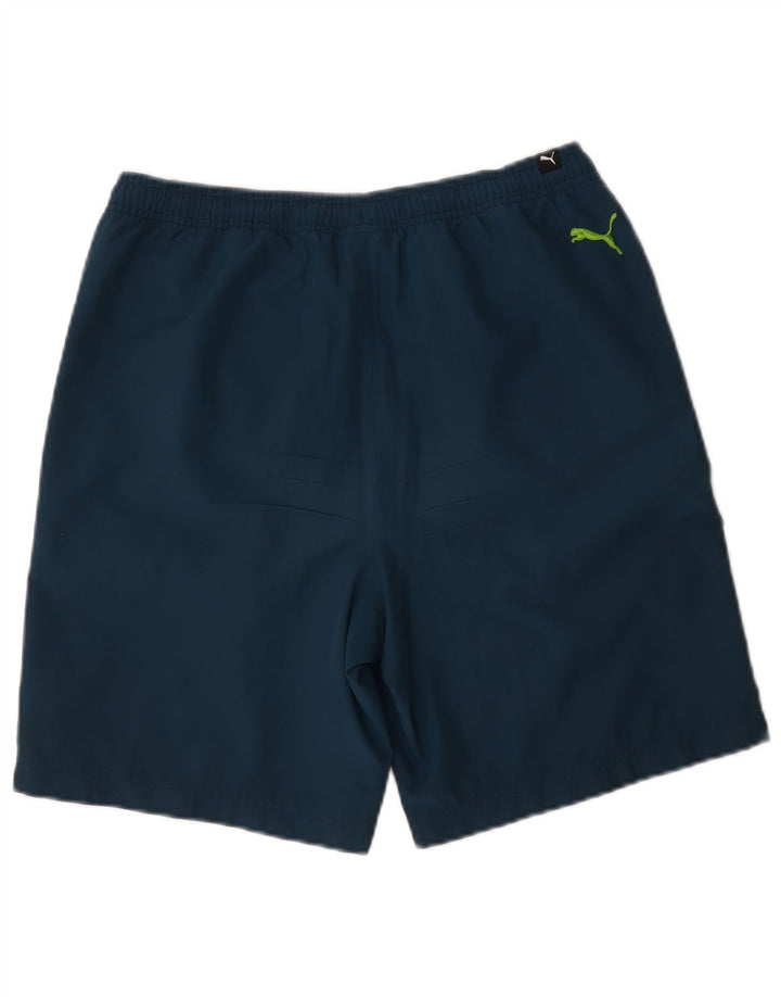 Puma Mens Graphic Sport Shorts Small  Navy Blue Polyester