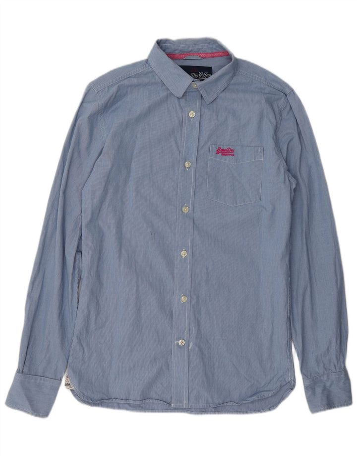 Superdry Mens Shirt Medium Blue Check Cotton