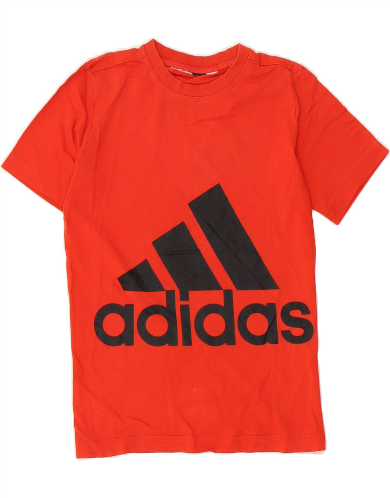 ADIDAS Boys Graphic T-Shirt Top 10-11 Years Red Vintage Adidas and Second-Hand Adidas from Messina Hembry 