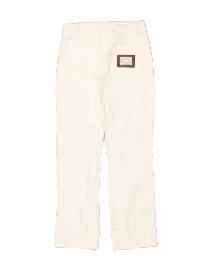 DOLCE & GABBANA Girls Straight Casual Trousers 13-14 Years W26 L27 White | Vintage Dolce & Gabbana | Thrift | Second-Hand Dolce & Gabbana | Used Clothing | Messina Hembry 