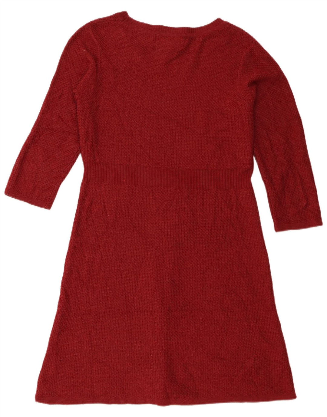 Fat Face Womens 3/4 Sleeve Jumper Dress UK 12 Medium  Red Acrylic