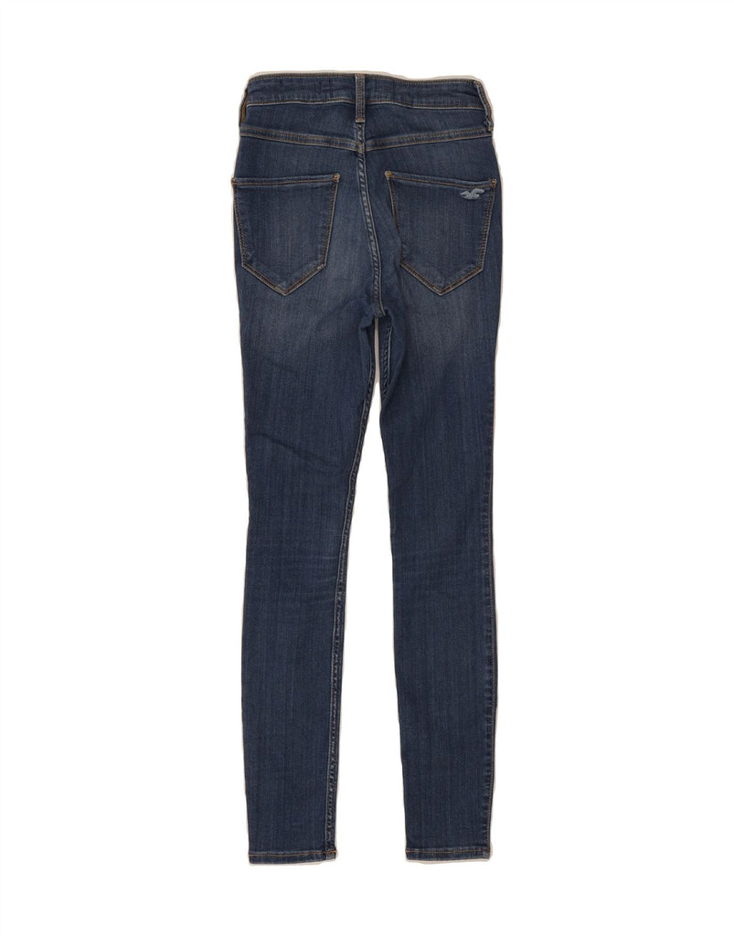 HOLLISTER Womens High Rise Skinny Jeans  W24 L26 Navy Blue Cotton Vintage Hollister and Second-Hand Hollister from Messina Hembry 